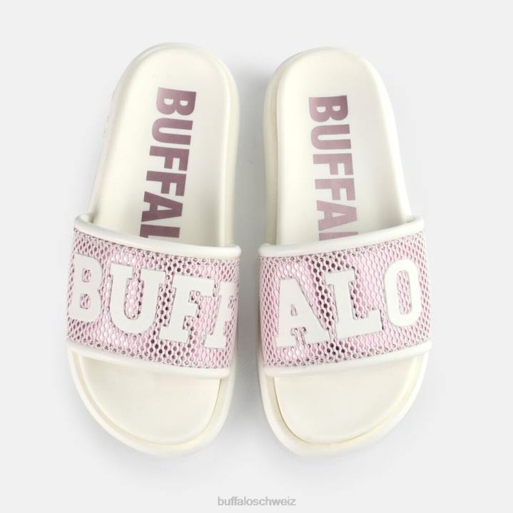 Buffalo Rey Slide vegan 846Z815 weiß/lila|Folien