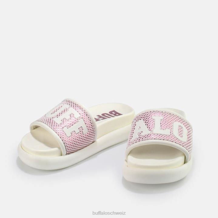 Buffalo Rey Slide vegan 846Z815 weiß/lila|Folien