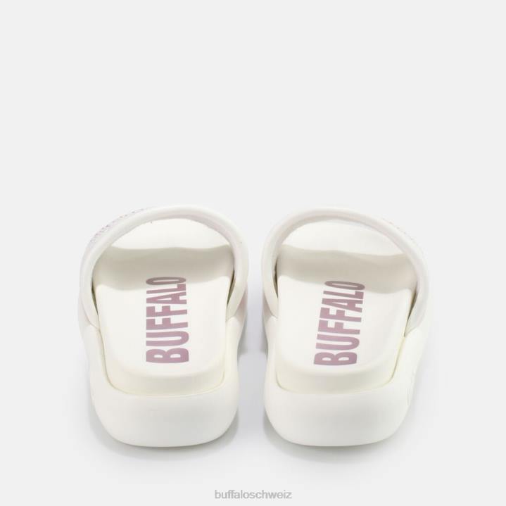 Buffalo Rey Slide vegan 846Z815 weiß/lila|Folien