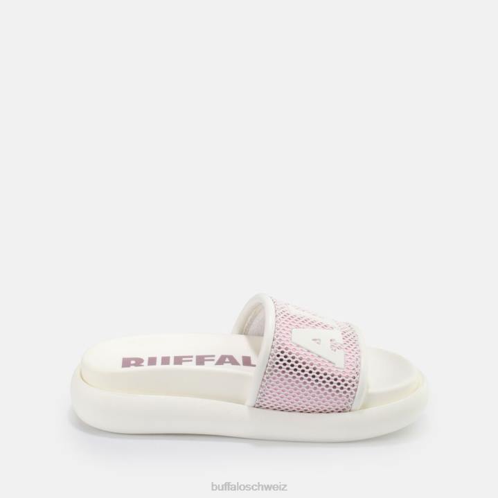 Buffalo Rey Slide vegan 846Z815 weiß/lila|Folien
