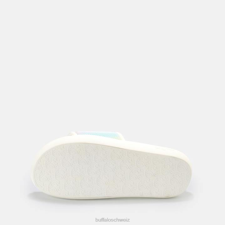Buffalo Rey Slide vegan 846Z878 weiß/mehrfarbig|Folien