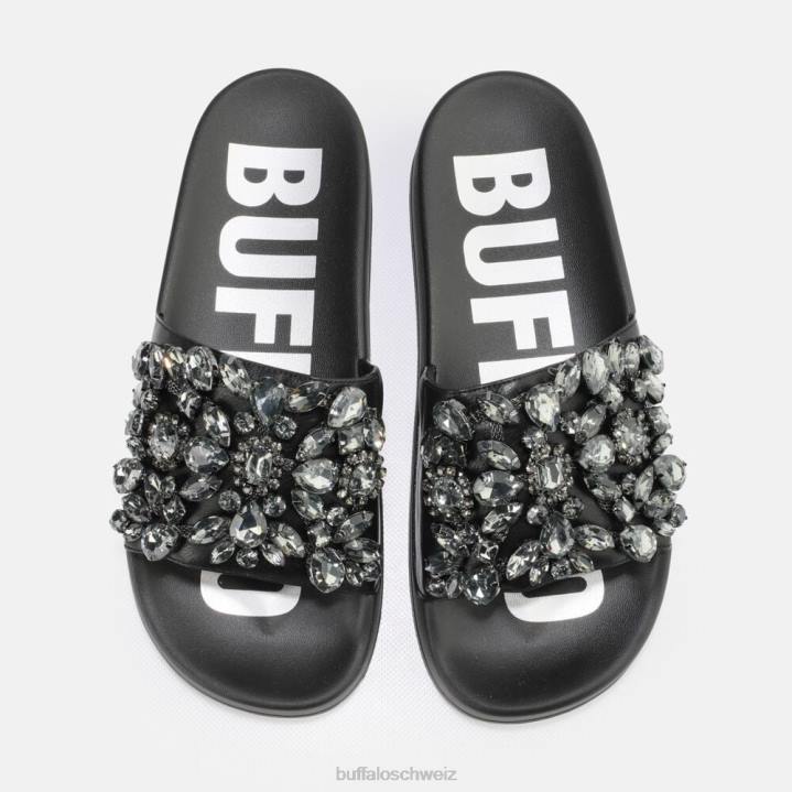 Buffalo Sky Diamond Plateau-Slide vegan 846Z109 Schwarz|Folien