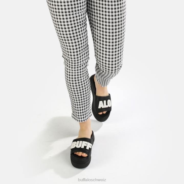 Buffalo gepaarte Sandale vegan 846Z872 Schwarz|Folien