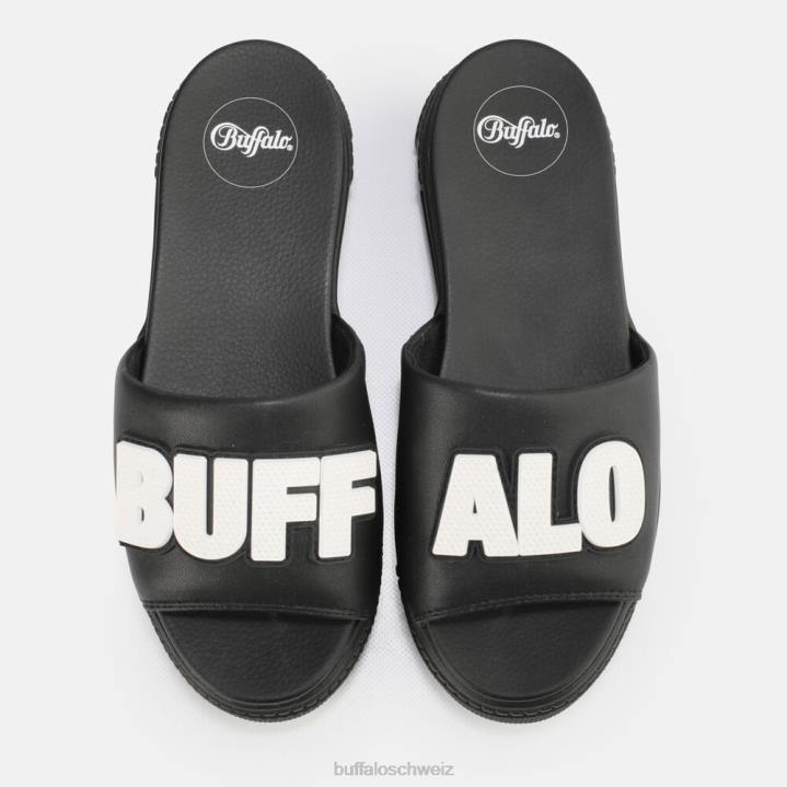 Buffalo gepaarte Sandale vegan 846Z872 Schwarz|Folien