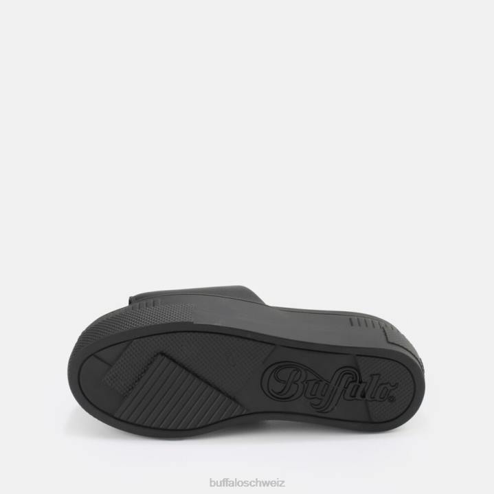 Buffalo gepaarte Sandale vegan 846Z872 Schwarz|Folien