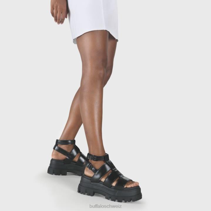 Buffalo Aspha GLD Plateausandale vegan 846Z130 Schwarz|Sandalen