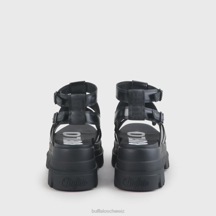 Buffalo Aspha GLD Plateausandale vegan 846Z130 Schwarz|Sandalen