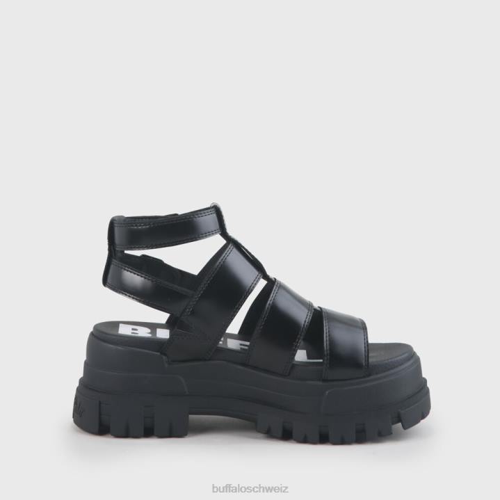 Buffalo Aspha GLD Plateausandale vegan 846Z130 Schwarz|Sandalen