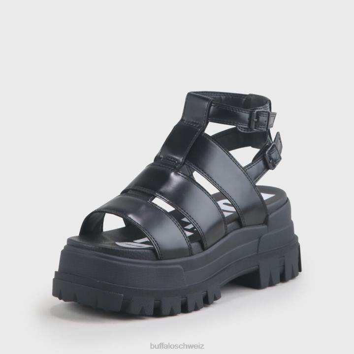 Buffalo Aspha GLD Plateausandale vegan 846Z130 Schwarz|Sandalen