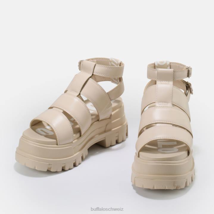 Buffalo Aspha GLD Plateausandale vegan 846Z561 Creme|Sandalen