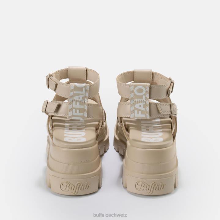 Buffalo Aspha GLD Plateausandale vegan 846Z561 Creme|Sandalen