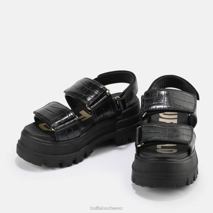 Buffalo Aspha SND Plateausandale vegan 846Z13 Schwarz|Sandalen