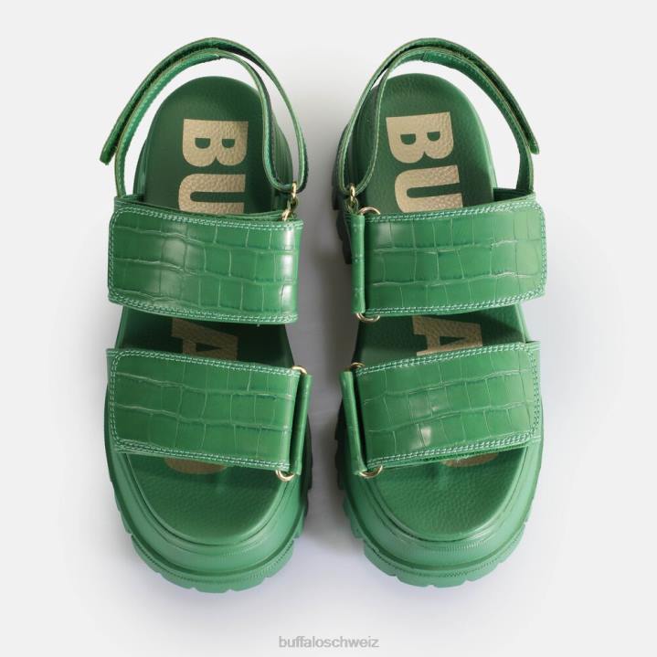 Buffalo Aspha Snd Plateausandalen vegan 846Z12 Grün|Sandalen