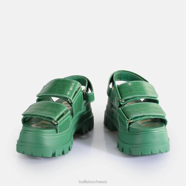 Buffalo Aspha Snd Plateausandalen vegan 846Z12 Grün|Sandalen