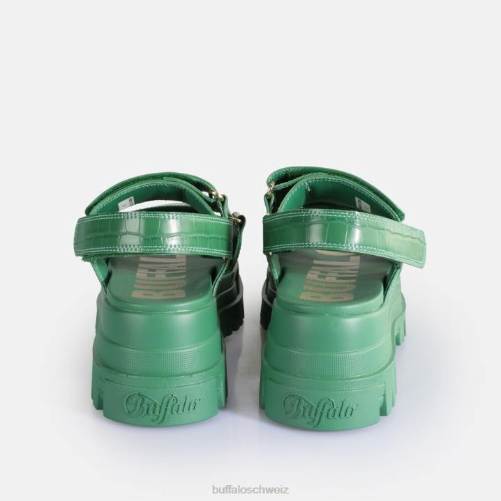 Buffalo Aspha Snd Plateausandalen vegan 846Z12 Grün|Sandalen