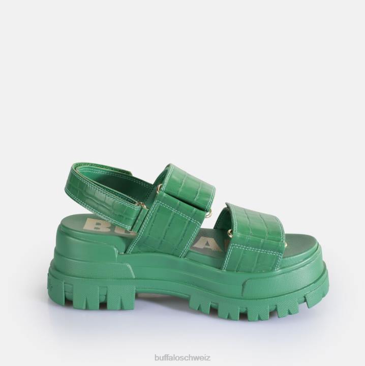 Buffalo Aspha Snd Plateausandalen vegan 846Z12 Grün|Sandalen