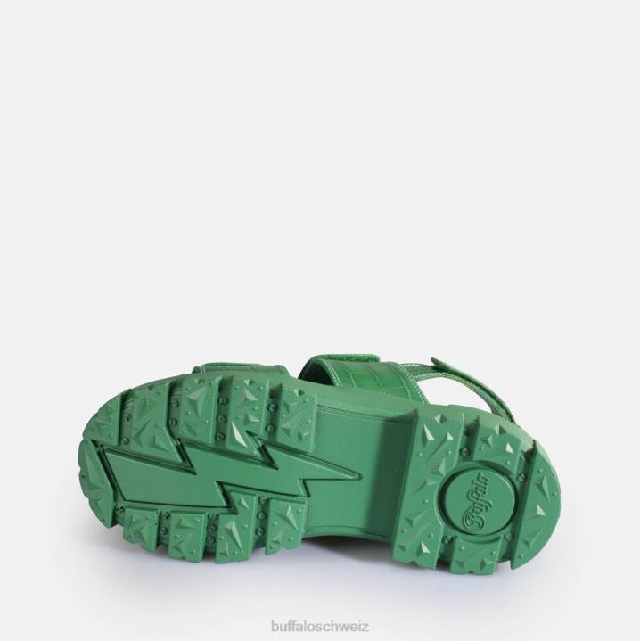 Buffalo Aspha Snd Plateausandalen vegan 846Z12 Grün|Sandalen