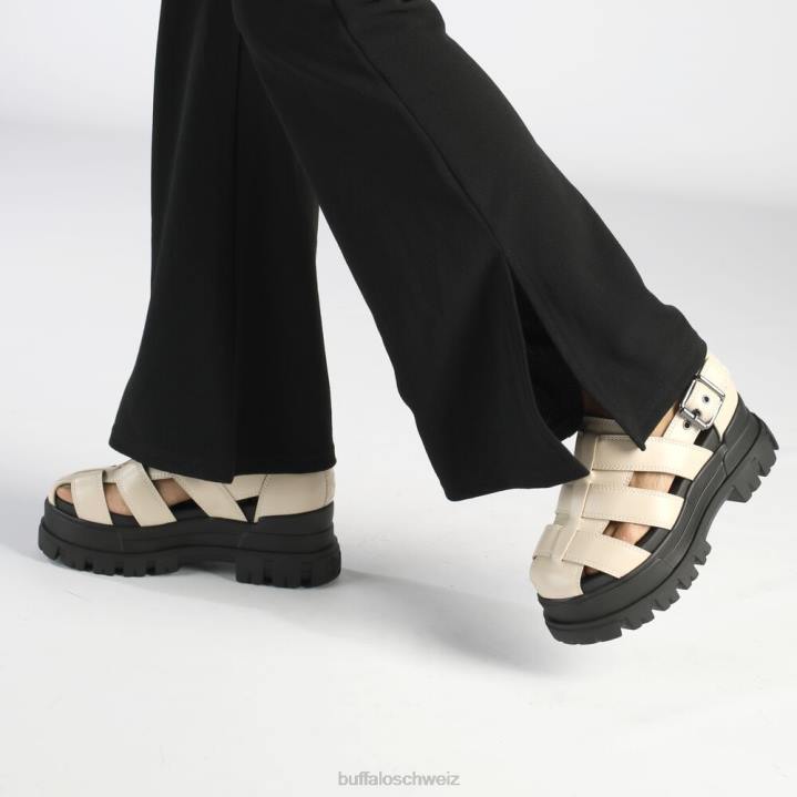 Buffalo Aspha fsh Plateausandalen vegan 846Z546 Creme|Sandalen