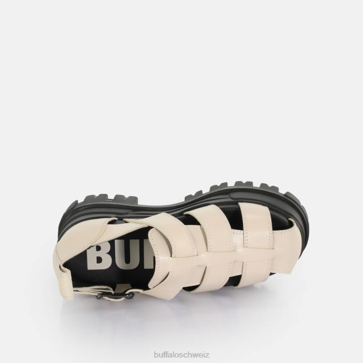 Buffalo Aspha fsh Plateausandalen vegan 846Z546 Creme|Sandalen
