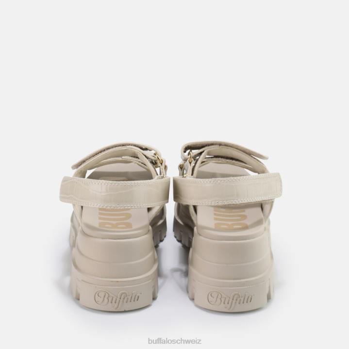 Buffalo Aspha und Sandale vegan 846Z14 Creme|Sandalen