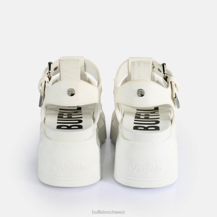Buffalo Ava Fisher Plateausandalen vegan 846Z573 Weiss|Sandalen