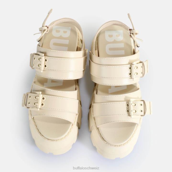 Buffalo Ava Plateausandalen vegan 846Z519 Creme|Sandalen