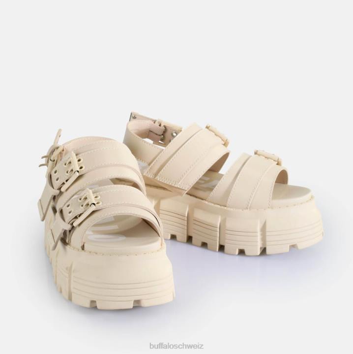 Buffalo Ava Plateausandalen vegan 846Z519 Creme|Sandalen