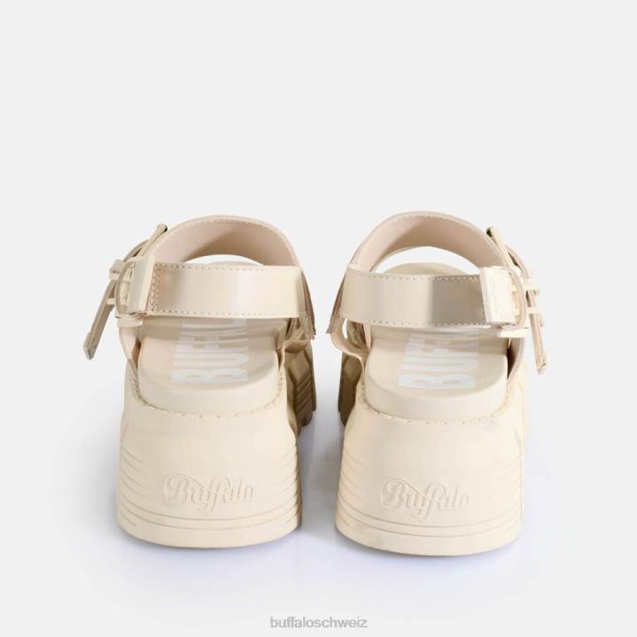 Buffalo Ava Plateausandalen vegan 846Z519 Creme|Sandalen