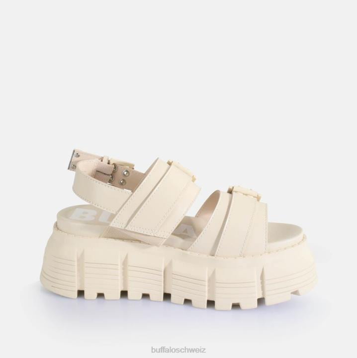 Buffalo Ava Plateausandalen vegan 846Z519 Creme|Sandalen