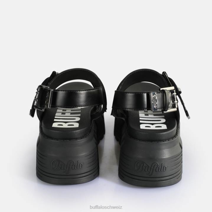 Buffalo Ava Plateausandalen vegan 846Z520 Schwarz|Sandalen