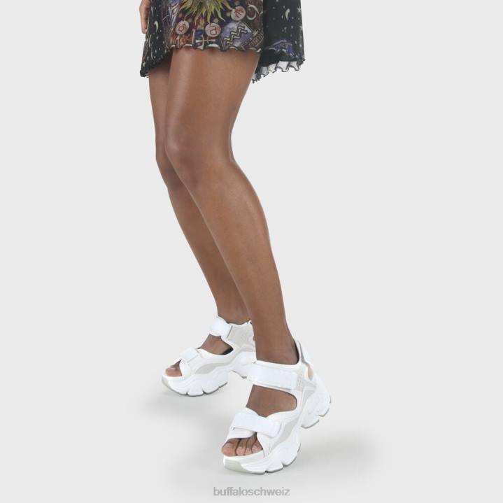 Buffalo Binäre O-Sandale vegan 846Z148 Weiss|Sandalen