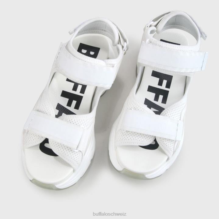 Buffalo Binäre O-Sandale vegan 846Z148 Weiss|Sandalen