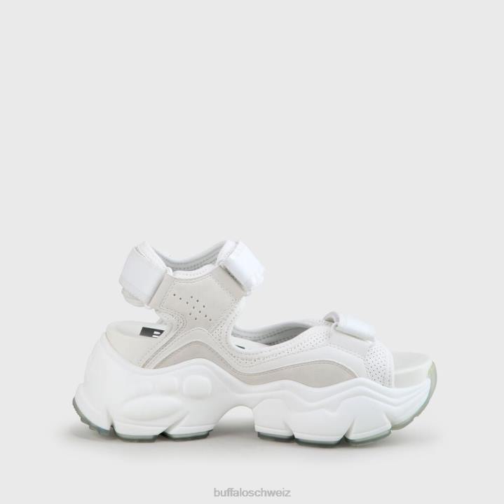 Buffalo Binäre O-Sandale vegan 846Z148 Weiss|Sandalen