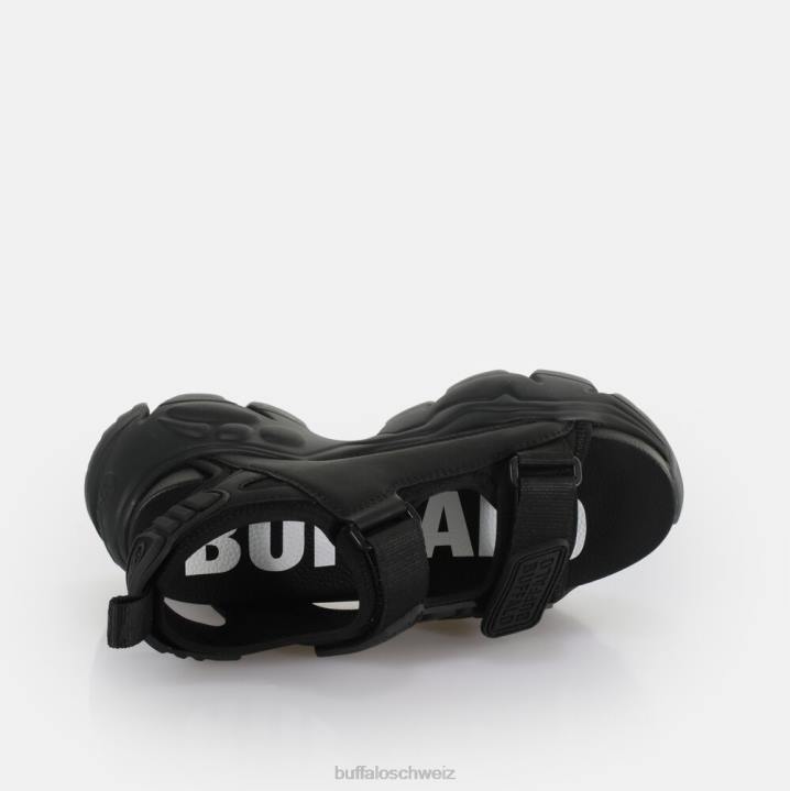 Buffalo Binary Track Plateausandale vegan 846Z80 Schwarz|Sandalen