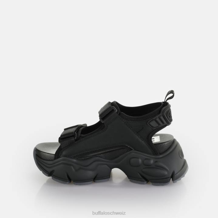 Buffalo Binary Track Plateausandale vegan 846Z80 Schwarz|Sandalen
