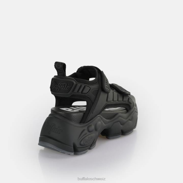 Buffalo Binary Track Plateausandale vegan 846Z80 Schwarz|Sandalen
