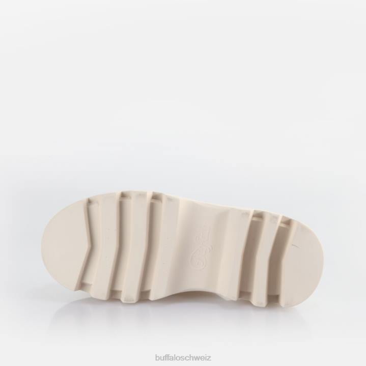 Buffalo Flora Cross-Plateau-Sandalen vegan 846Z165 Creme|Sandalen