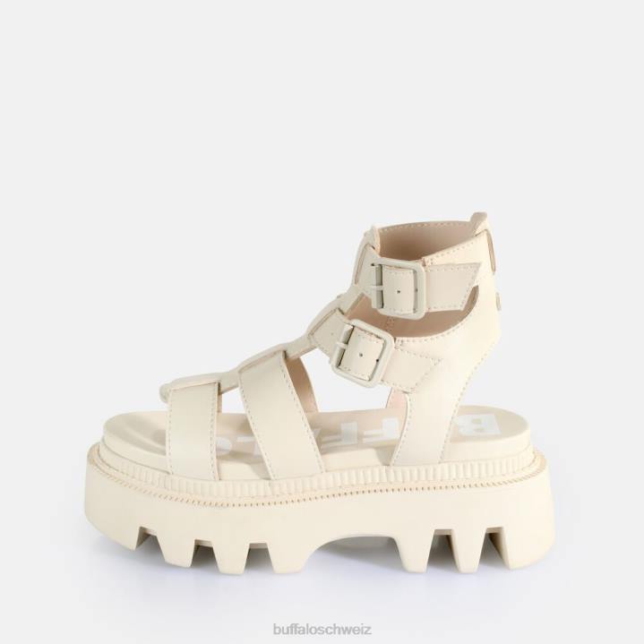 Buffalo Flora Fisher Plateausandalen vegan 846Z641 Creme|Sandalen