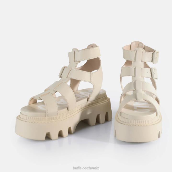 Buffalo Flora Fisher Plateausandalen vegan 846Z641 Creme|Sandalen