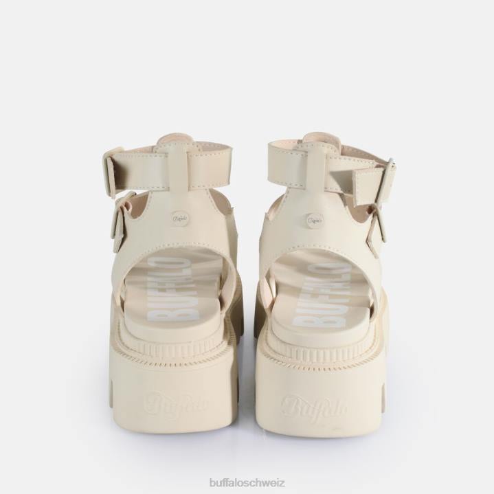Buffalo Flora Fisher Plateausandalen vegan 846Z641 Creme|Sandalen