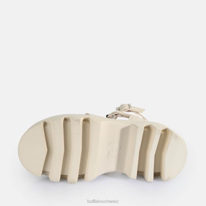 Buffalo Flora Fisher Plateausandalen vegan 846Z641 Creme|Sandalen