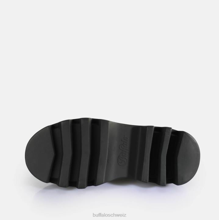 Buffalo Flora auf Plateausandalen vegan 846Z106 Schwarz|Sandalen