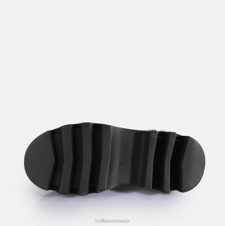 Buffalo Flora auf Plateausandalen vegan 846Z107 Weiss|Sandalen