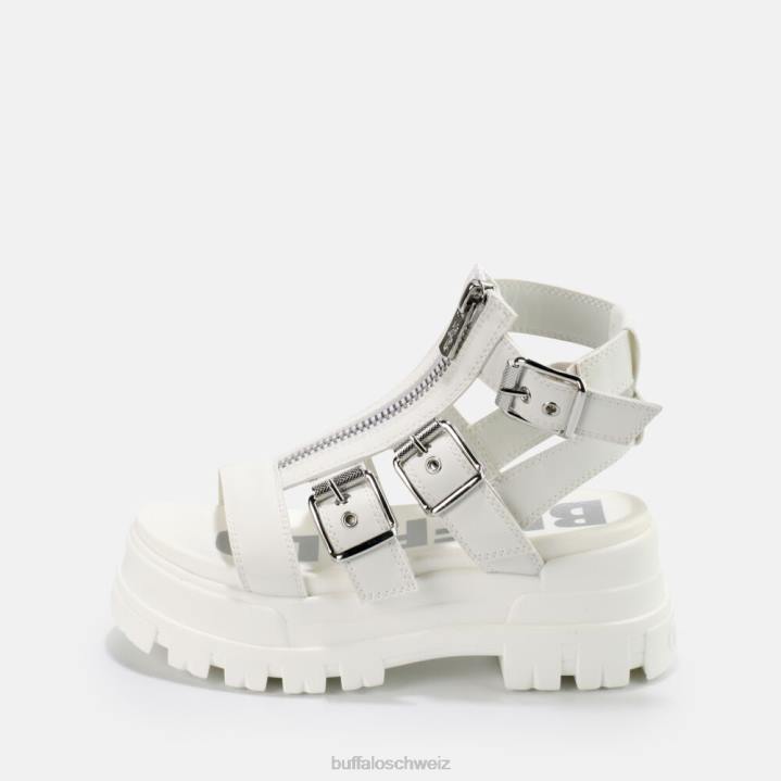 Buffalo GLD-Plateausandalen mit Reißverschluss, vegan 846Z405 Weiss|Sandalen