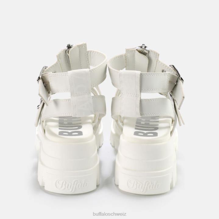 Buffalo GLD-Plateausandalen mit Reißverschluss, vegan 846Z405 Weiss|Sandalen