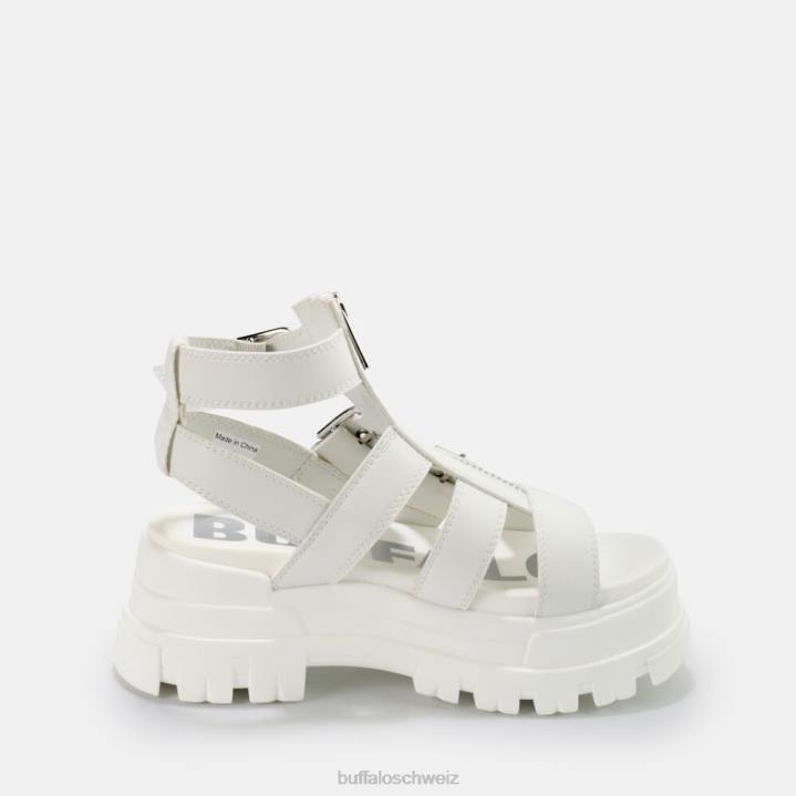 Buffalo GLD-Plateausandalen mit Reißverschluss, vegan 846Z405 Weiss|Sandalen