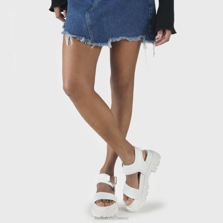 Buffalo Jojo Plateausandale vegan 846Z752 Weiss|Sandalen