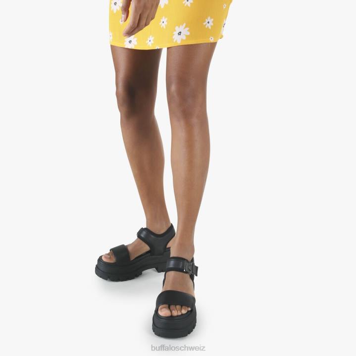 Buffalo Jojo Plateausandalen vegan 846Z753 Schwarz|Sandalen