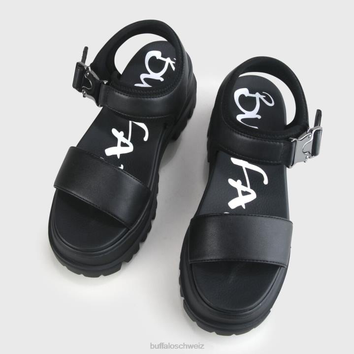 Buffalo Jojo Plateausandalen vegan 846Z753 Schwarz|Sandalen