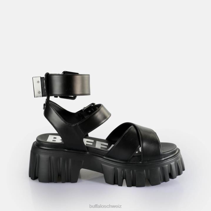 Buffalo Löwen-Choker-Plateausandalen vegan 846Z181 Schwarz|Sandalen